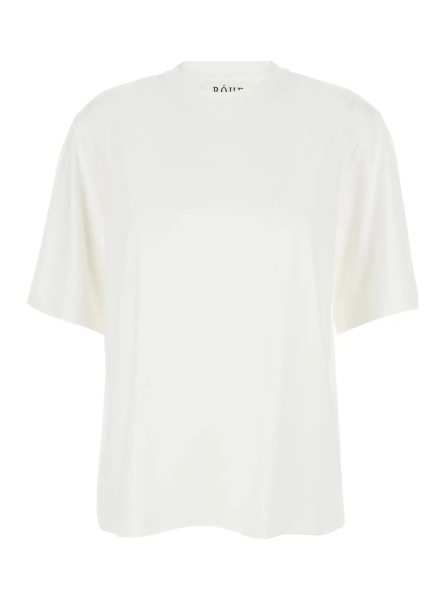 Tricou White Women's Oversized Crew Neck T-Shirt in Cotton Blend
