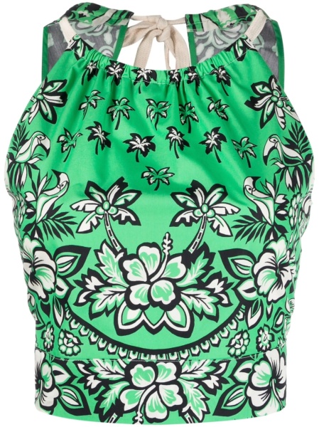 Vesta RED VALENTINO verde din bumbac