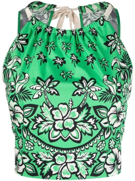 Vesta RED VALENTINO verde din bumbac