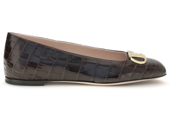Balerini VLogo Signature croc-effect Ballerinas