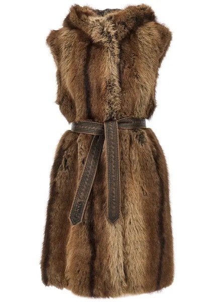 Blanuri Faux fur vest with belt