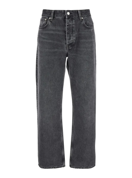 Blugi Black Denim Jeans with Belt Loops for Men