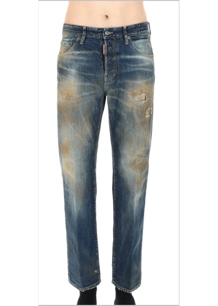 Blugi drepti DSQUARED2 albastri din denim