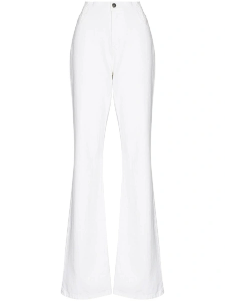 Blugi evazati Raf Simons albi din bumbac