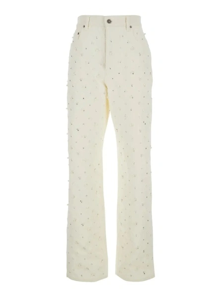 Blugi Golden Goose albi din denim