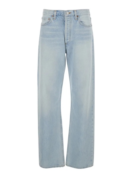 Blugi Light blue jeans with logo patch on the back in denim for women