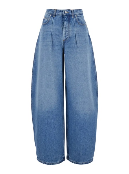 Blugi 'OVALO' Blue High-waisted Jeans with Curved Cut in Denim for Women