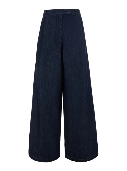 Blugi 'Penn' Blue Jeans with logo patch on the back and wide leg in denim for women