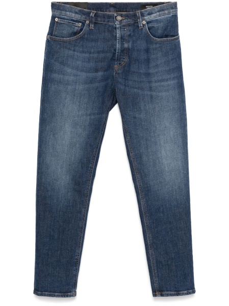 Blugi slim fit Dondup albastri din bumbac si elastan