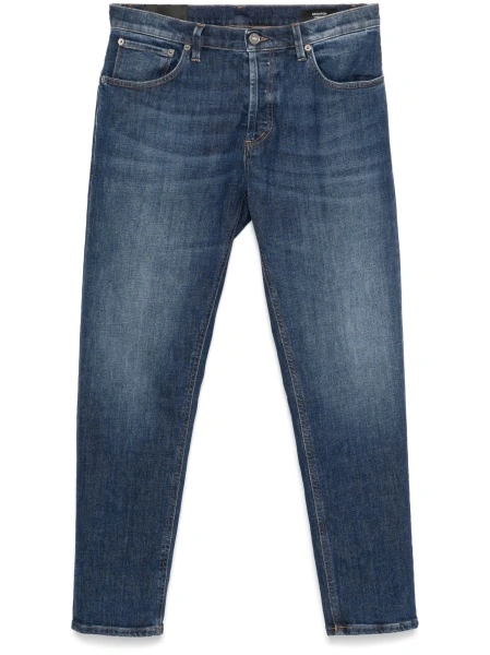 Blugi slim fit Dondup albastri din bumbac si elastan