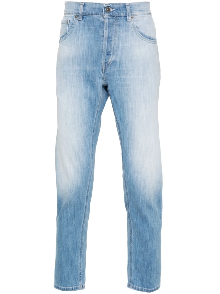 Blugi slim fit Dondup albastri din multiester si bumbac