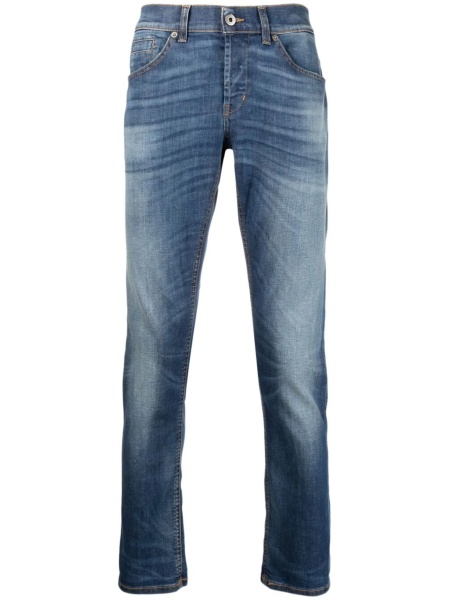 Blugi slim fit Dondup albastri din spandex/elastan si bumbac