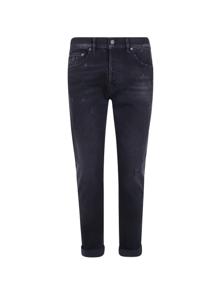 Blugi slim fit Dondup negri din elastan si bumbac
