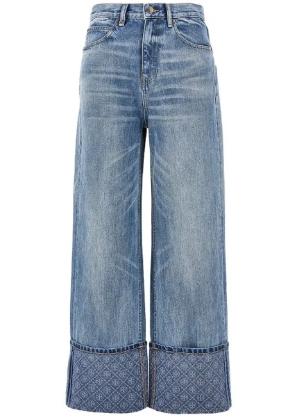 Blugi Straight leg jeans with T Monogram motif