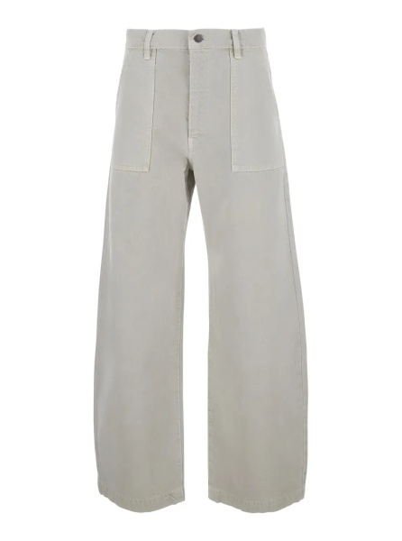 Blugi THE BOW CARGO is a jeans with side pockets and button closure. Made of cotton, white color, unisex.