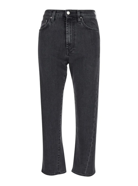 Blugi TOTÊME High-Waisted Jeans with Belt Loops in Gray Denim for Women