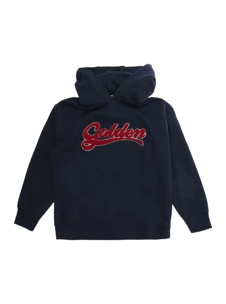 Bluza de trening GOLDEN GOOSE KIDS albastra din bumbac
