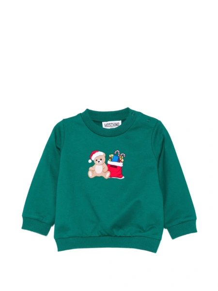 Bluza de trening Moschino verde din bumbac