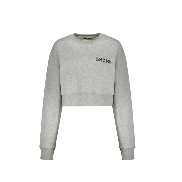 Bluza trening Balmain cropped logo sweatshirt