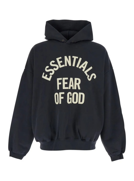 Bluza trening Hoodie 'CAMPUS 90'S HOODIE ESSENTIALS' - Black - Hoodie with kangaroo pocket and long sleeves - In Cotton - Men