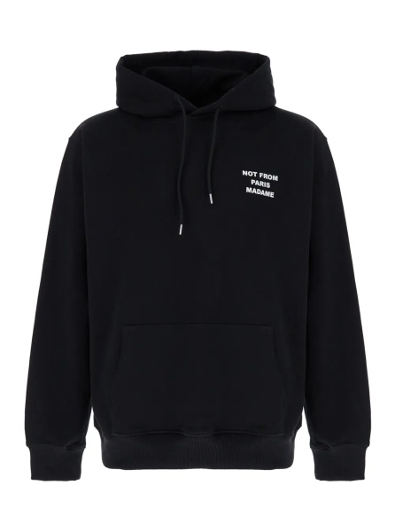 Bluza trening Hoodie 'Le Hoodie Slogan' with Slogan Print on Front and Back in Black Cotton Men