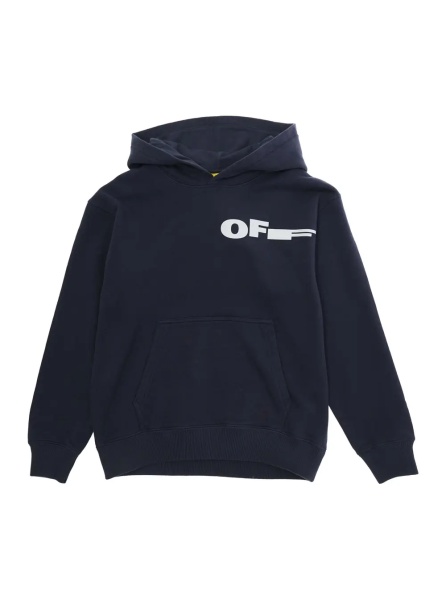 Bluze Blue Cotton Hoodie with Front and Back Logo for Kids