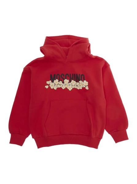 Bluze Red hoodie with logo lettering on the front in cotton boy