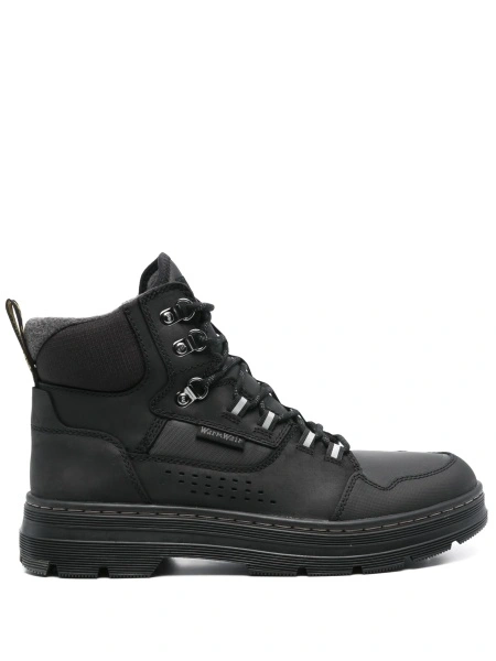 Bocanci Dr. Martens negri din piele si material textil