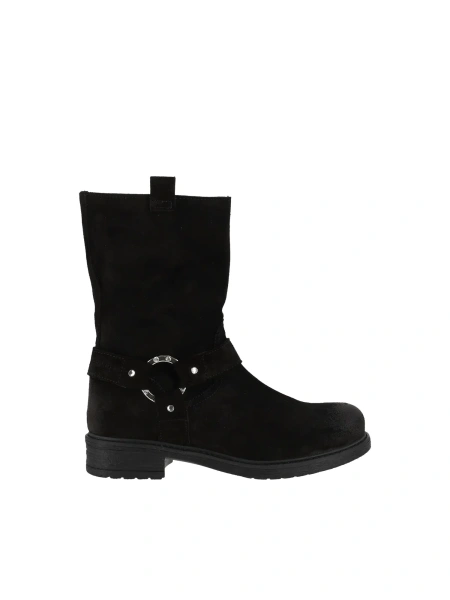 Bocanci Embellished suede biker boots