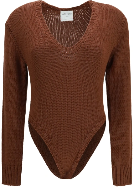 Body-uri Cable-knit wool Bodysuit