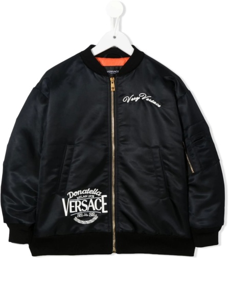 Bomber jacket Versace neagra din polyester si bumbac