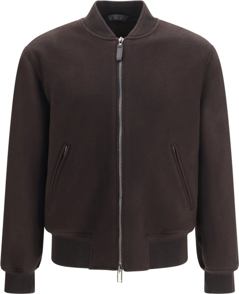 Bomber Wool and cashmere zip-up Bomber Jacket
