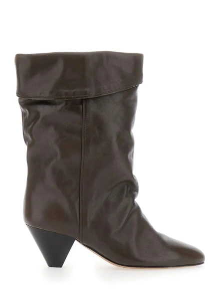 Botine Isabel Marant maro din piele