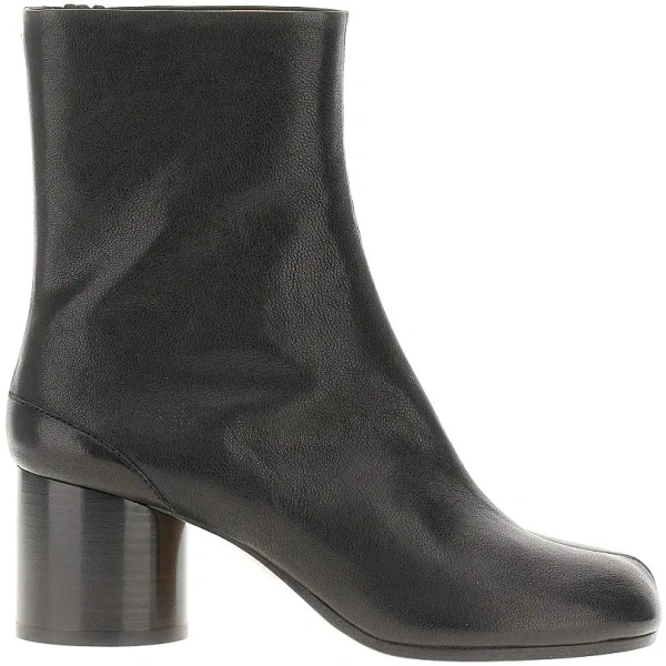 Botine Maison Margiela negre din piele 'Tabi'
