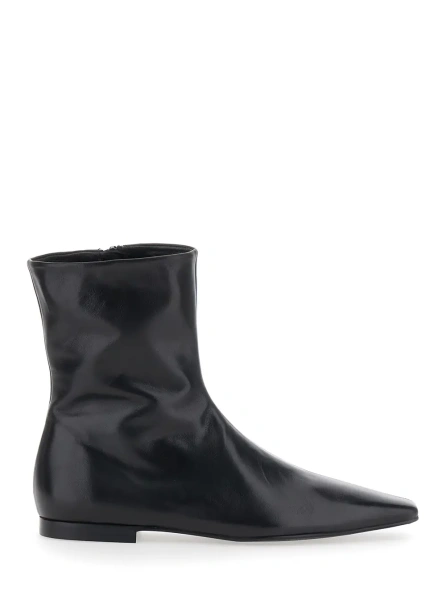 Botine TOTÊME Zipped leather chelsea boots in black leather for women