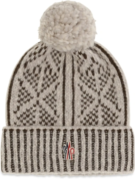 Caciula Alpaca, wool and nylon blend Beanie with Pom-Pom
