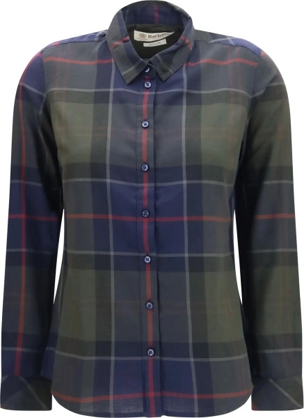 Camasa casual Barbour maro din bumbac