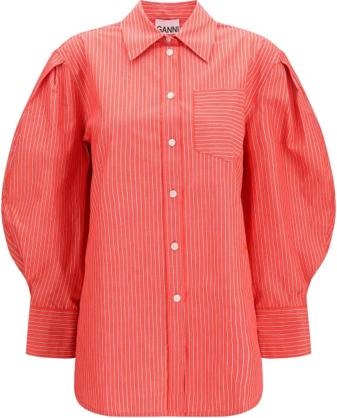 Camasa casual Striped cotton Shirt with balloon sleeves