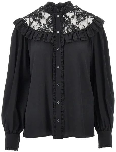 Camasa Crêpe de chine and lace blouse