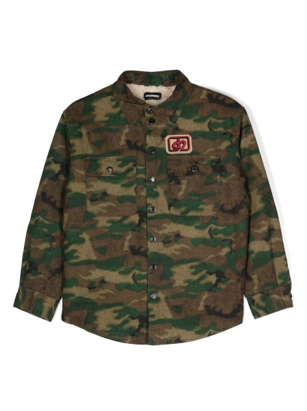 Camasa DSQUARED2 verde din bumbac