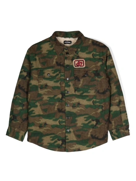 Camasa DSQUARED2 verde din bumbac