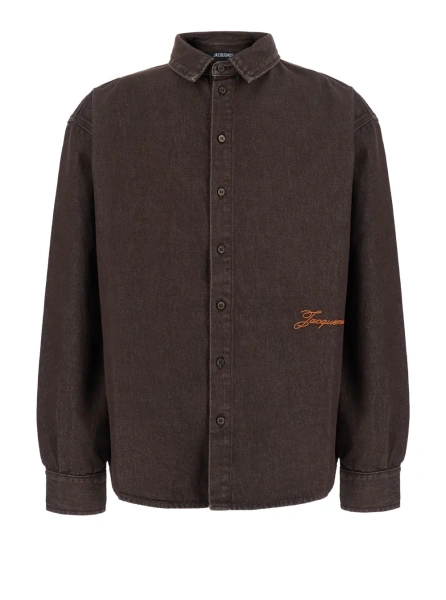 Camasa LA CHEMISE DE-NIMES SIMON brown fabric shirt for men
