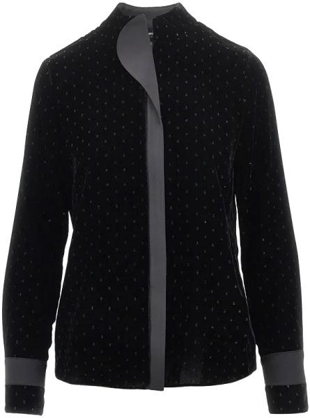 Camasa Lurex polka-dot velvet shirt