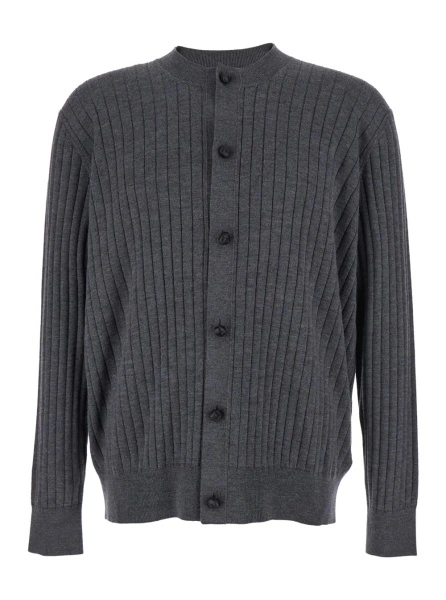 Cardigan Bottega Veneta gri din lana