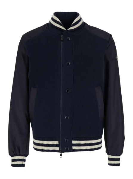 Cardigan CARDIGAN Blue with Zip and High Collar in Polyamide Men
