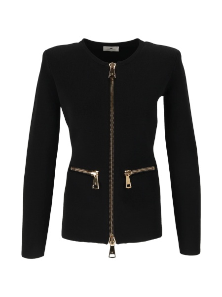 Cardigan Elisabetta Franchi negru din poliamida si vascoza