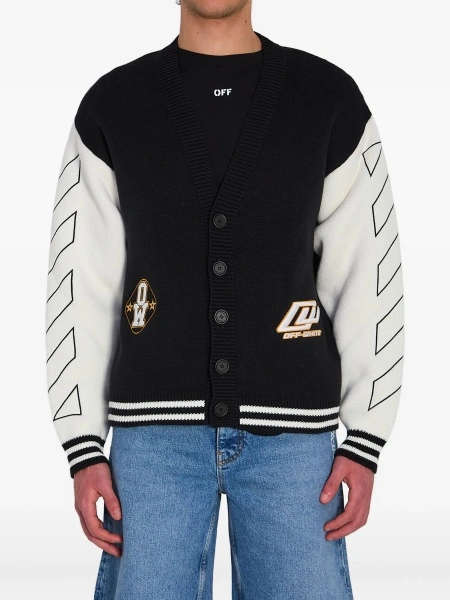 Cardigan Off-White Varsity negru