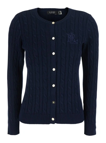 Cardigan Ralph Lauren albastru din bumbac