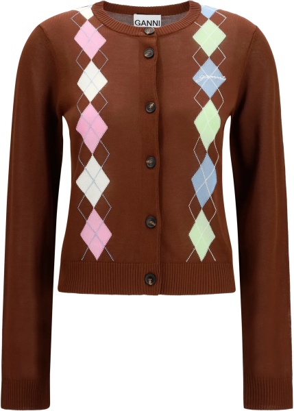 Cardigane Diamond-pattern Cardigan