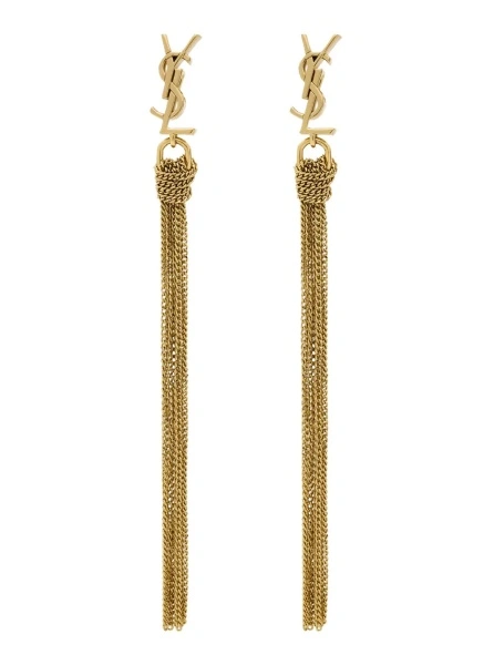 Cercei Earrings 'Cassandre' with Tassel and Stud in Metallic Brass Woman